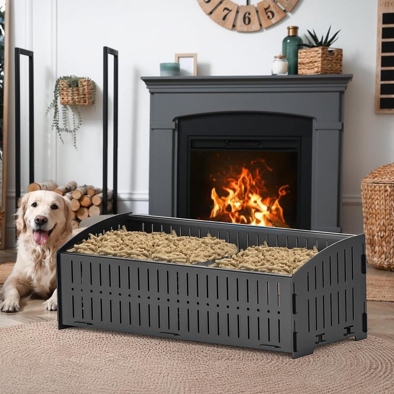 johgee Pellet Kosár 48x20x17,5 cm, 5 kg Tüzelőanyag Kosár Kandallóhoz és Kályhához