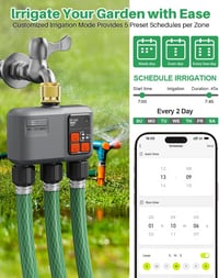 Controler inteligent pentru irigare prin Wi-Fi johgee cu 3 ieșiri, intrare din alamă, temporizator automat pentru grădină, compatibil cu Alexa și Smart Life 7