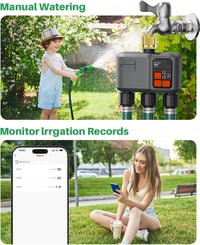Controler inteligent pentru irigare prin Wi-Fi johgee cu 3 ieșiri, intrare din alamă, temporizator automat pentru grădină, compatibil cu Alexa și Smart Life 8