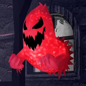 Joiedomi 1,4m Halloween Felfújható Szellem Ablakból Kitörve Piros LED Világítással