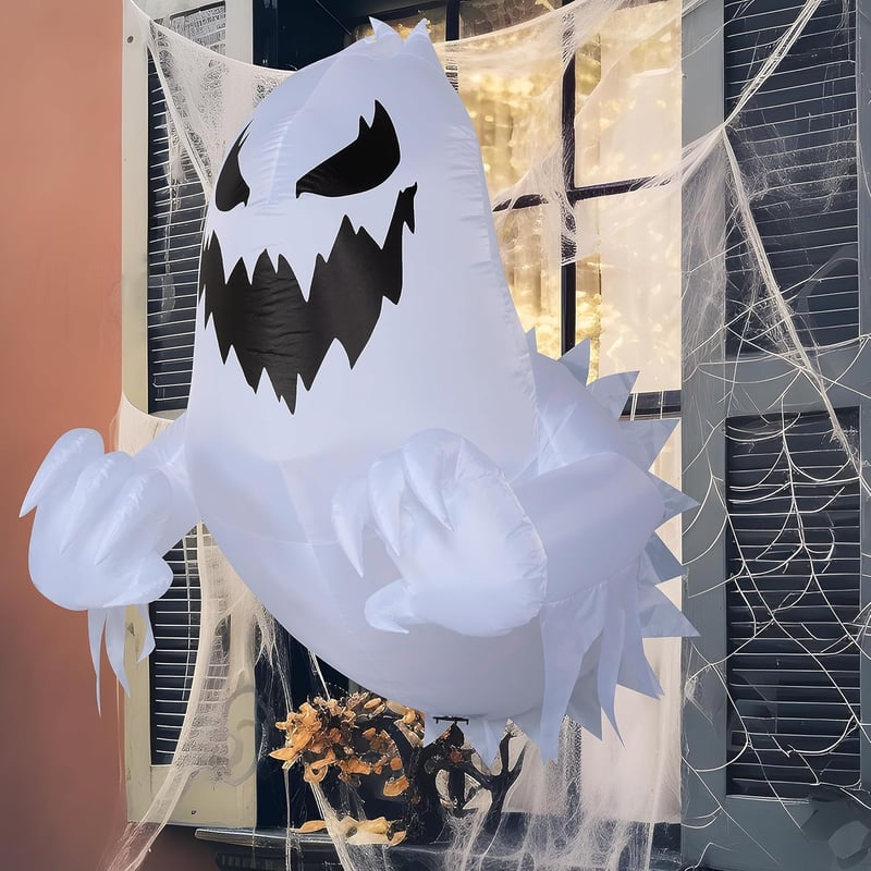 Joiedomi 1,4m Halloween Felfújható Szellem Ablakból Kitörve Piros LED Világítással