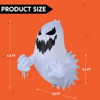 Joiedomi 1,4m Halloween Felfújható Szellem Ablakból Kitörve Piros LED Világítással 4