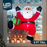 Joiedomi 180 cm-es Felfújható Mászó Mikulás LED-del Karácsonyi Dekorációhoz - Climbing Santa with Gift Box 2