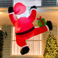Joiedomi 180 cm-es Felfújható Mászó Mikulás LED-del Karácsonyi Dekorációhoz - Climbing Santa with Gift Box 1