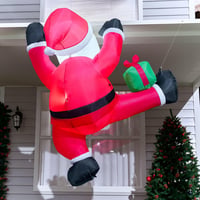 Joiedomi 180 cm-es Felfújható Mászó Mikulás LED-del Karácsonyi Dekorációhoz - Climbing Santa with Gift Box 4