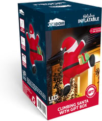 Joiedomi 180 cm-es Felfújható Mászó Mikulás LED-del Karácsonyi Dekorációhoz - Climbing Santa with Gift Box 7