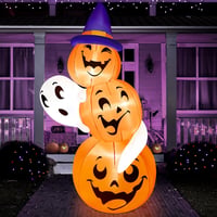 Joiedomi 180 cm Halloween Felfújható Dekoráció Kültéri - Szellem és Tök Boszorkány Kalappal 1