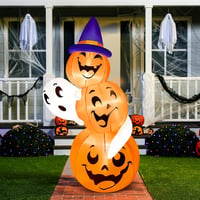 Joiedomi 180 cm Halloween Felfújható Dekoráció Kültéri - Szellem és Tök Boszorkány Kalappal 8