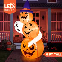 Joiedomi 180 cm Halloween Felfújható Dekoráció Kültéri - Szellem és Tök Boszorkány Kalappal 2