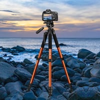 JOILCAN 187 cm alumínium kameraállvány levehető fejjel mobiltelefon tartóval Canon Nikon DSLR-hez okostelefonhoz táskával narancsszínben 7