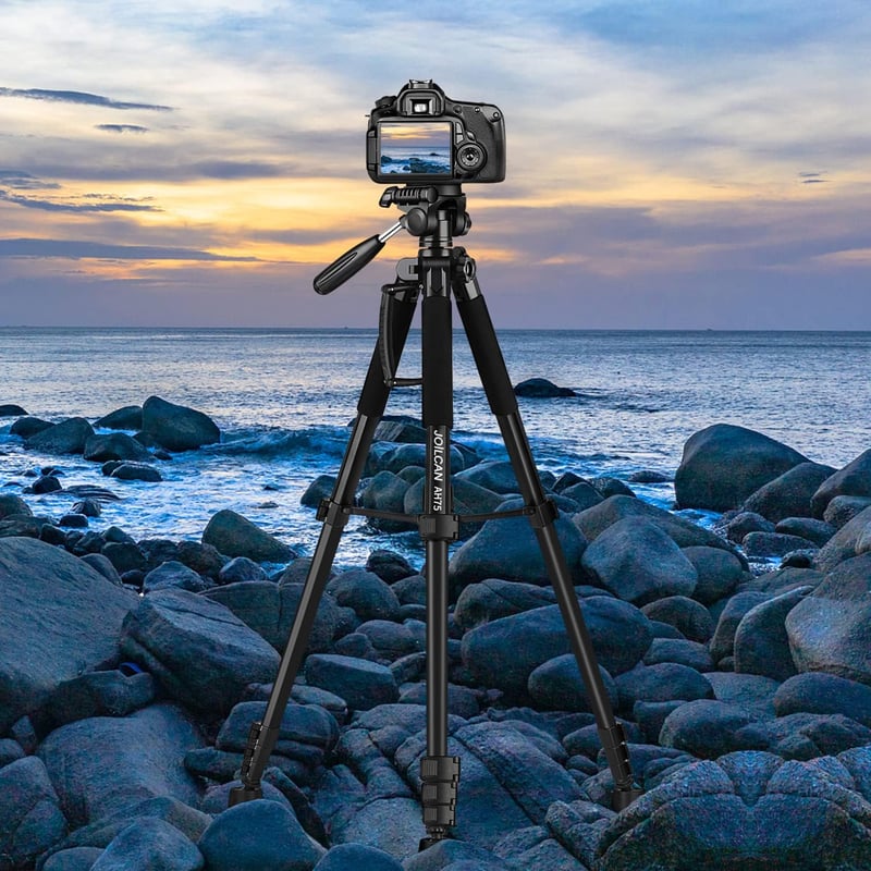 JOILCAN 74" Alumínium Kamera Tripod Telefontartóval Vloggoláshoz és Élő Közvetítéshez