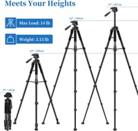 JOILCAN 74" Alumínium Kamera Tripod Telefontartóval Vloggoláshoz és Élő Közvetítéshez 2