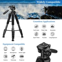 JOILCAN 74" Alumínium Kamera Tripod Telefontartóval Vloggoláshoz és Élő Közvetítéshez 3