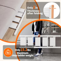 JOISCOPE 3 Lépcsős Alumínium Létra - Összecsukható, Csúszásgátló Fellépő 250kg Teherbírással, Otthoni és Irodai Használatra, Fehér 6