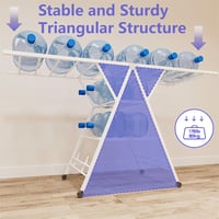 JOISCOPE Összecsukható Ruhaszárító Állvány 80kg Teherbírással - 3 Szintes Fém Szárítóállvány Cipőtartóval, Állítható Magasságú, Kerekes, Feh 2