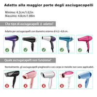 Silikónový difuzér na kučeravé vlasy JOIYHY, skladací a opakovane použiteľný, pre sušiče vlasov s priemerom 4,2 – 4,8 cm, fialový 5
