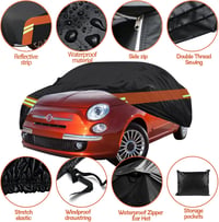 JOJOCY Vízálló Autótakaró Fiat 500 2007-2024 Légáteresztő Garázstakaró 3