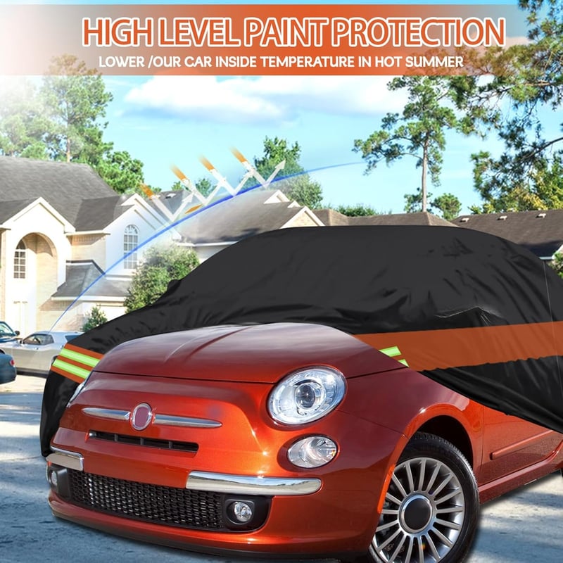 JOJOCY Vízálló Autótakaró Fiat 500 2007-2024 Légáteresztő Garázstakaró