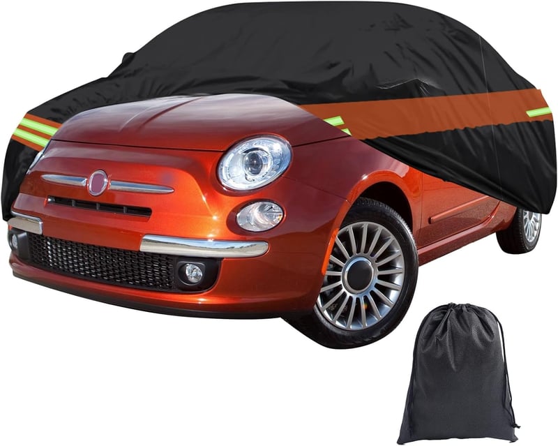 JOJOCY Vízálló Autótakaró Fiat 500 2007-2024 Légáteresztő Garázstakaró