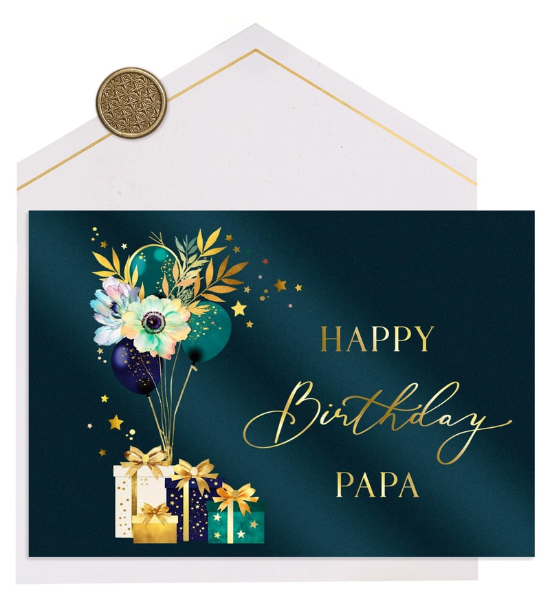 Prémiová narodeninová pohľadnica Joli Coon pre otca s elegantnou obálkou 17 x 11,5 cm