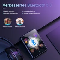 MP3 prehrávač joliker 64 GB, Bluetooth 5.3, HiFi zvuk bez straty kvality, 2,4-palcový farebný displej, FM rádio, HD reproduktor, e-kniha, diktafón, podpora TF kariet do 128 GB 2