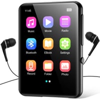 MP3 prehrávač Joliker 64 GB, Bluetooth 5.3, prenosný hudobný prehrávač s dotykovou obrazovkou, vstavaným reproduktorom, FM rádiom a diktafónom, čierny, 2,4 palca 1