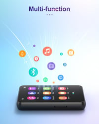 MP3 prehrávač Joliker 64 GB, Bluetooth 5.3, prenosný hudobný prehrávač s dotykovou obrazovkou, vstavaným reproduktorom, FM rádiom a diktafónom, čierny, 2,4 palca 6
