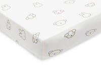 Cearșaf cu elastic Jollein din jerseu pentru leagăn - Miffy and Friends - 40/50x80/90 cm - bumbac, certificat Oeko-TEX 3