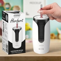 Elektrické strúhadlo na ceruzky JOLLY Herbert s USB, automatickým vypínaním, pre umelecké ceruzky a ceruzky s hrubou tuhou, biele – použité 12