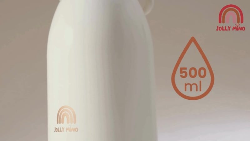 Prenosný ohrievač dojčenských fliaš JOLLY MINO 500 ml – Bezdrôtový ohrievač fliaš – Na materské mlieko a vodu – Vodoodolná nehrdzavejúca oceľ – Na noc, na cesty, do auta