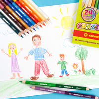 Set creioane colorate JOLLY Superstick Crazy – 12 bucăți, 24 de culori, mină extra groasă, rezistente la rupere, sigure pentru copii, non-toxice, în cutie de carton 8
