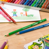 Sada trojhranných farebných ceruziek JOLLY Supersticks Delta, 10 ks, v kovovej škatuľke, odolné proti lámaniu, bezpečné pre deti, netoxické 6