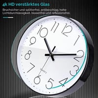 jomparis 20 cm-ové moderné quartzové nástenné hodiny, tiché analógové hodiny s plynulým chodom sekundovej ručičky bez tikania, do obývačky, detskej izby, kuchyne, kancelárie, čierne 2