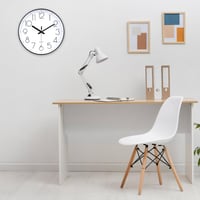 jomparis 20 cm-ové moderné quartzové nástenné hodiny, tiché analógové hodiny s plynulým chodom sekundovej ručičky bez tikania, do obývačky, detskej izby, kuchyne, kancelárie, čierne 4
