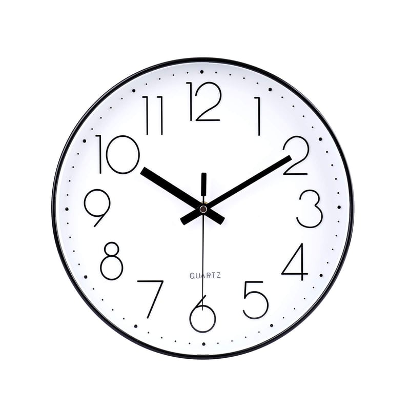 jomparis 20 cm-ové moderné quartzové nástenné hodiny, tiché analógové hodiny s plynulým chodom sekundovej ručičky bez tikania, do obývačky, detskej izby, kuchyne, kancelárie, čierne