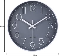 jomparis 20 cm Modern Kvarcóra Néma Falióra Szürke Analóg Dekoráció Nappali Gyerekszoba Konyha Iroda - 20 Cm, Grey 8