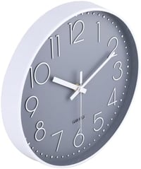 jomparis 20 cm Modern Kvarcóra Néma Falióra Szürke Analóg Dekoráció Nappali Gyerekszoba Konyha Iroda - 20 Cm, Grey 7