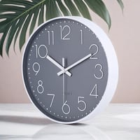 jomparis 20 cm Modern Kvarcóra Néma Falióra Szürke Analóg Dekoráció Nappali Gyerekszoba Konyha Iroda - 20 Cm, Grey 2