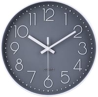 jomparis 20 cm Modern Kvarcóra Néma Falióra Szürke Analóg Dekoráció Nappali Gyerekszoba Konyha Iroda - 20 Cm, Grey 1