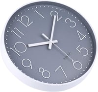 jomparis 20 cm Modern Kvarcóra Néma Falióra Szürke Analóg Dekoráció Nappali Gyerekszoba Konyha Iroda - 20 Cm, Grey 6