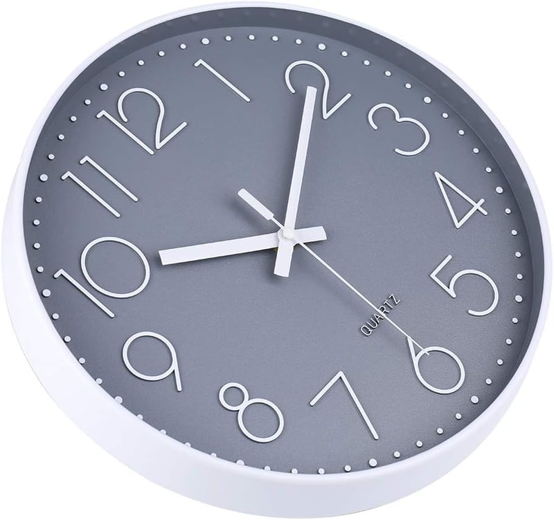 jomparis 20 cm Modern Kvarcóra Néma Falióra Szürke Analóg Dekoráció Nappali Gyerekszoba Konyha Iroda - 20 Cm, Grey