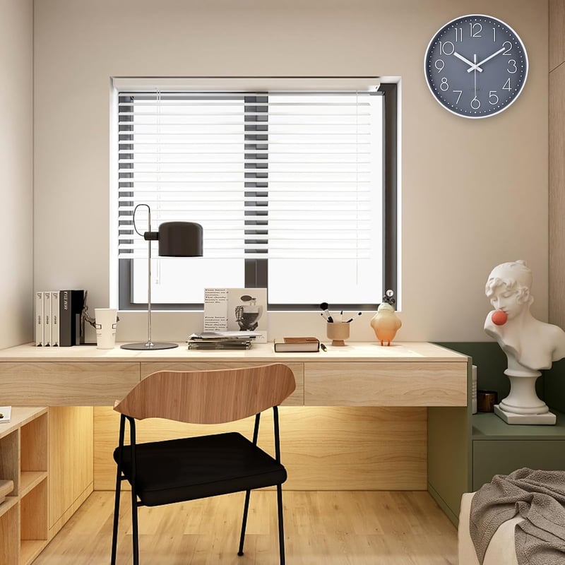 jomparis 20 cm Modern Kvarcóra Néma Falióra Szürke Analóg Dekoráció Nappali Gyerekszoba Konyha Iroda - 20 Cm, Grey