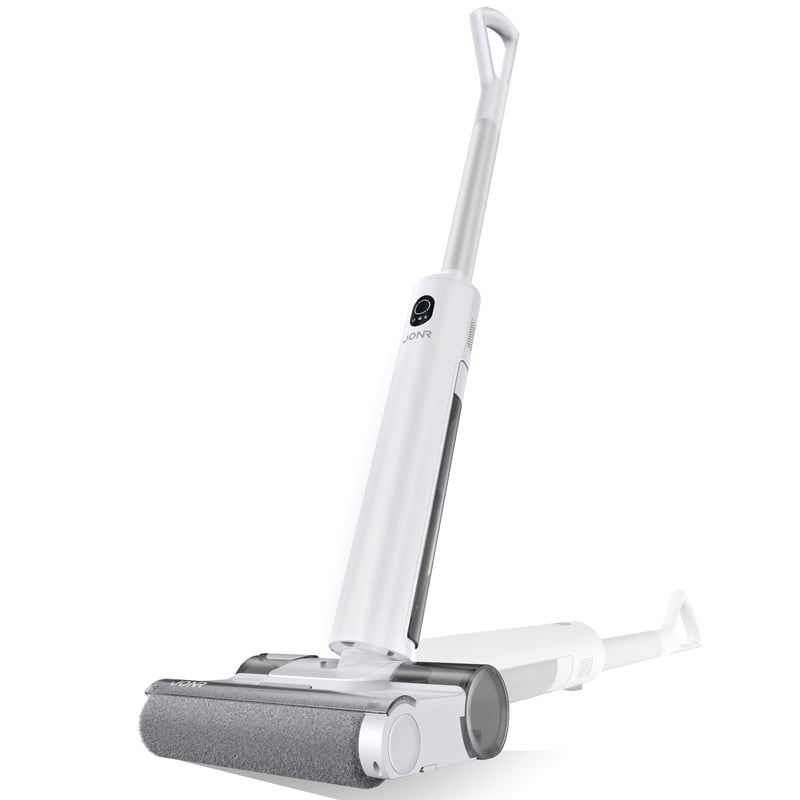 Aspirator umed-uscat JONR S20 Pro, design plat la 180°, autocurățare, ușor, curățare fără efort a marginilor, păr de animale, podele dure, alb
