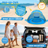 Cort de joacă pop-up pentru copii JONRRYIN cu mini piscină, protecție UV UPF 50+, adăpost solar portabil — fără geantă de transport (stare: vezi a 2-a poză) 5