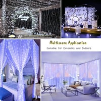 Jonurphy LED Fényfüggöny 3x3m 300 LED - USB Működtetésű, 8 Világítási Mód, Távirányítóval, Időzítővel - Beltéri/Kültéri Dekoráció Falra, Szo 2