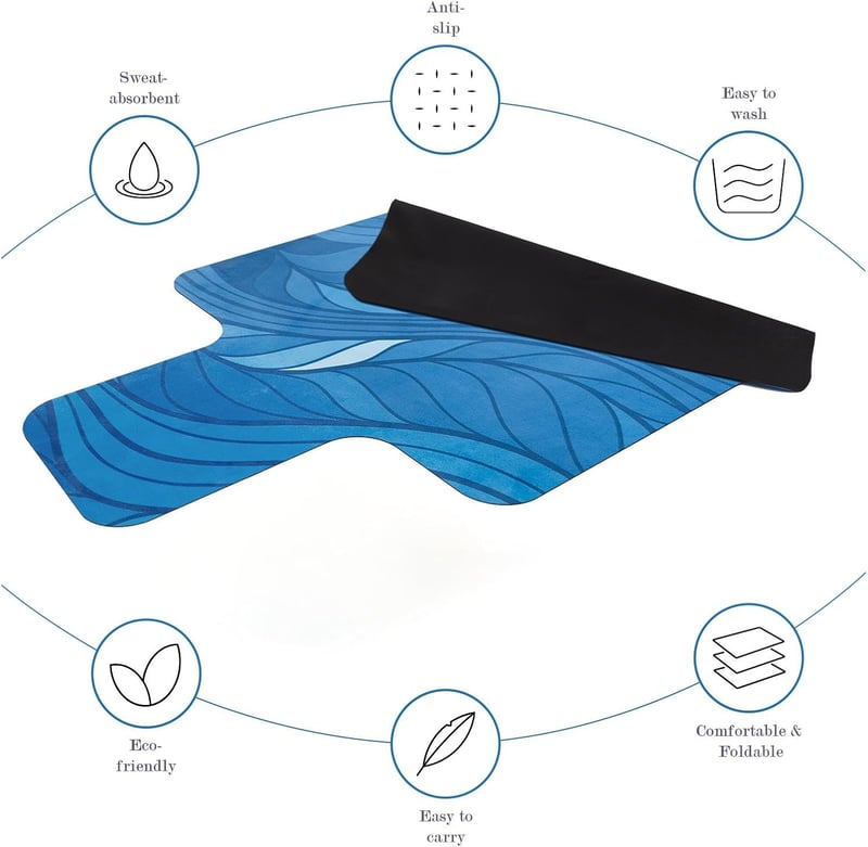 jooeer Pilates Reformer Mat Csúszásmentes Jóga Edzőpad Izzadságfelvevő 96x56cm - blue