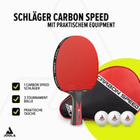 Stolnotenisová raketa JOOLA Carbon Control pre pokročilých – set Carbon Speed so 40+ mm prémiovými loptičkami a obalom 2
