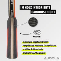 Set tenis de masă JOOLA Duo Carbon - 2 palete + 3 mingi + husă, roșu/negru, 6 piese 4