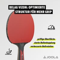 Set tenis de masă JOOLA Duo Carbon - 2 palete + 3 mingi + husă, roșu/negru, 6 piese 5