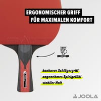 Set tenis de masă JOOLA Duo Carbon - 2 palete + 3 mingi + husă, roșu/negru, 6 piese 6
